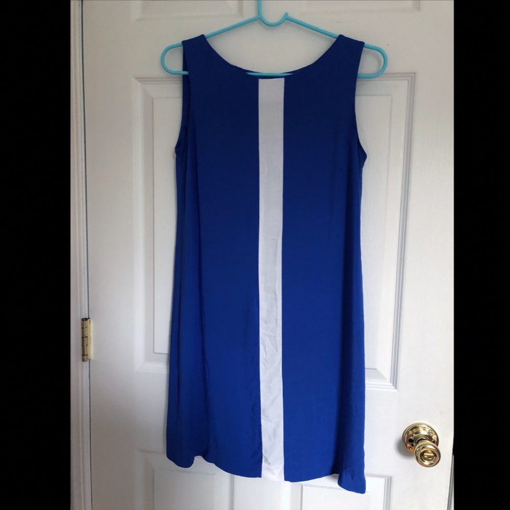 Mango Dress, Blue, White Stripe, Soft Lightweight Fabric, Size 4